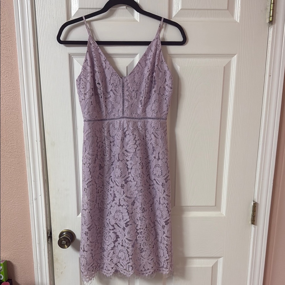 Astr Lilac Lace Dress with Spaghetti Straps